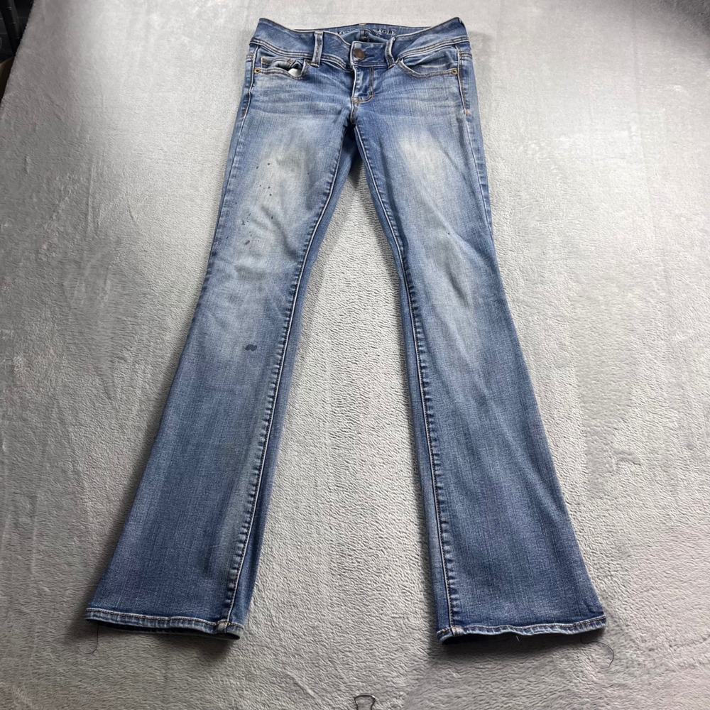 American Eagle Kick Boot Super Stretch Jeans Womens 2 Medium Wash Bootcut Denim